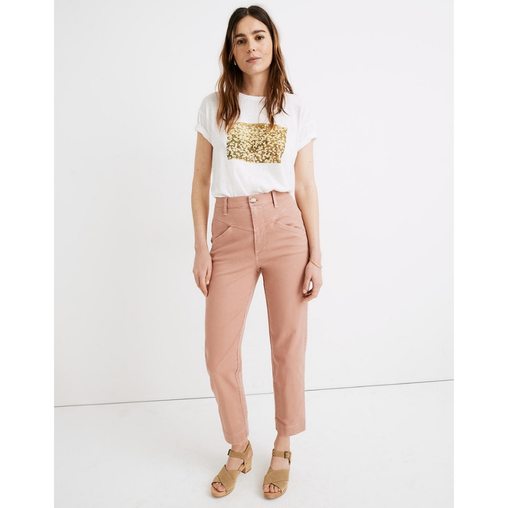 NWT Madewell / Tapered Pants: Yoke Edition / sz. 25 / Dusty Rose